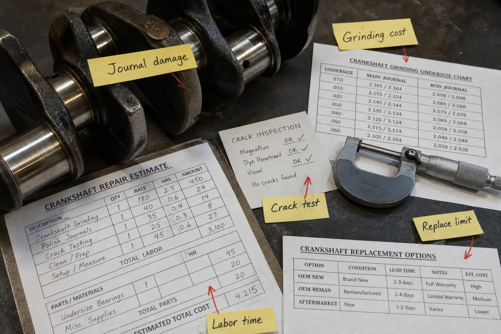 How much does crankshaft repair cost