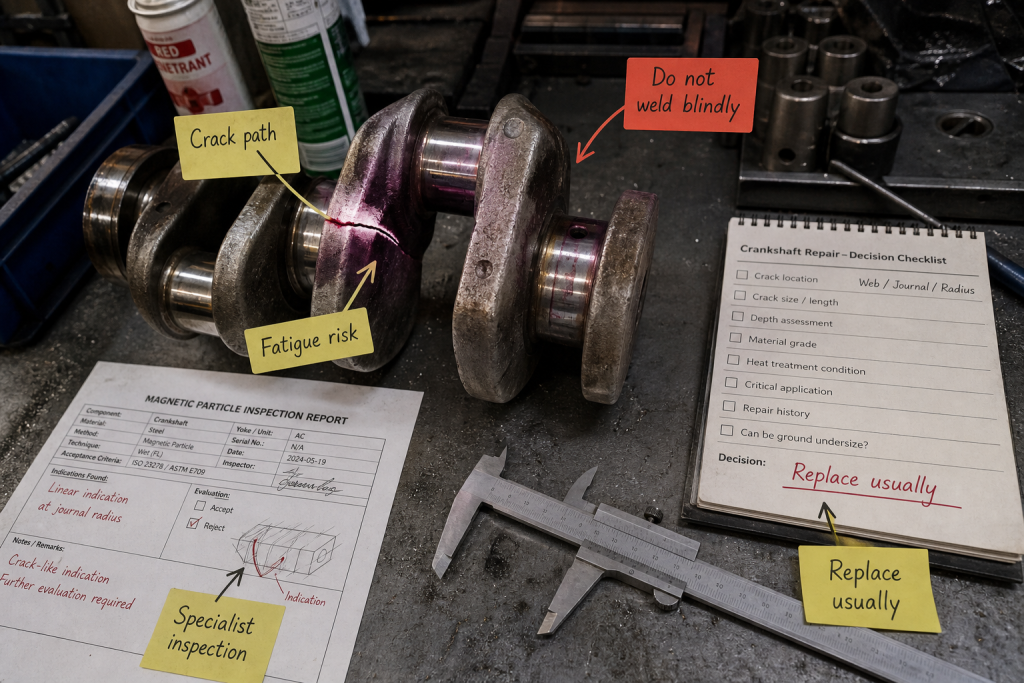 How to repair a broken crankshaft